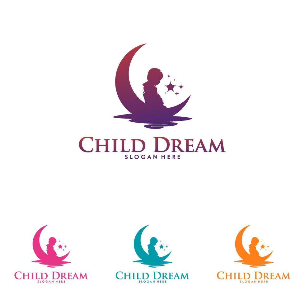 Colorful Child Dream Logo Design Template vector