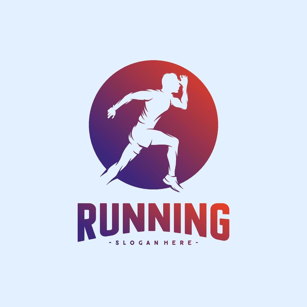 diseños de logotipo de silueta de hombre corriendo vector