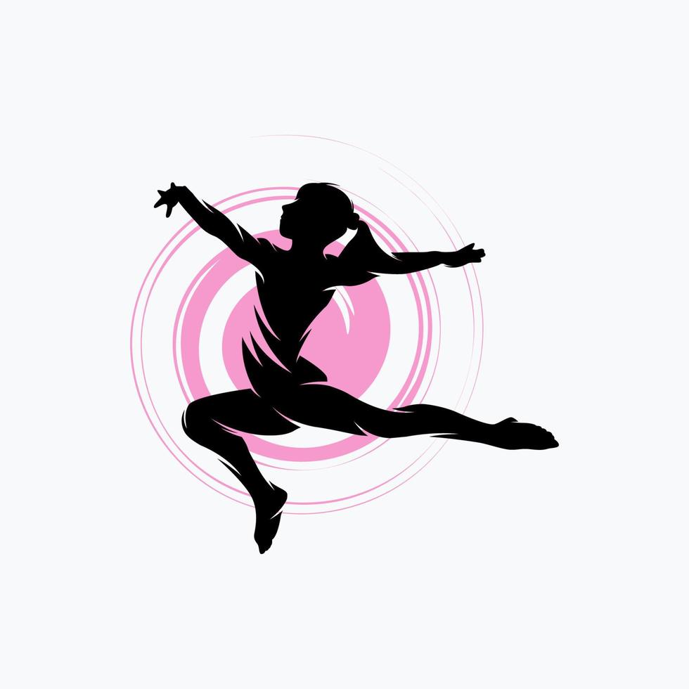 Fitness Gymnastic Logo Silhouette Vector