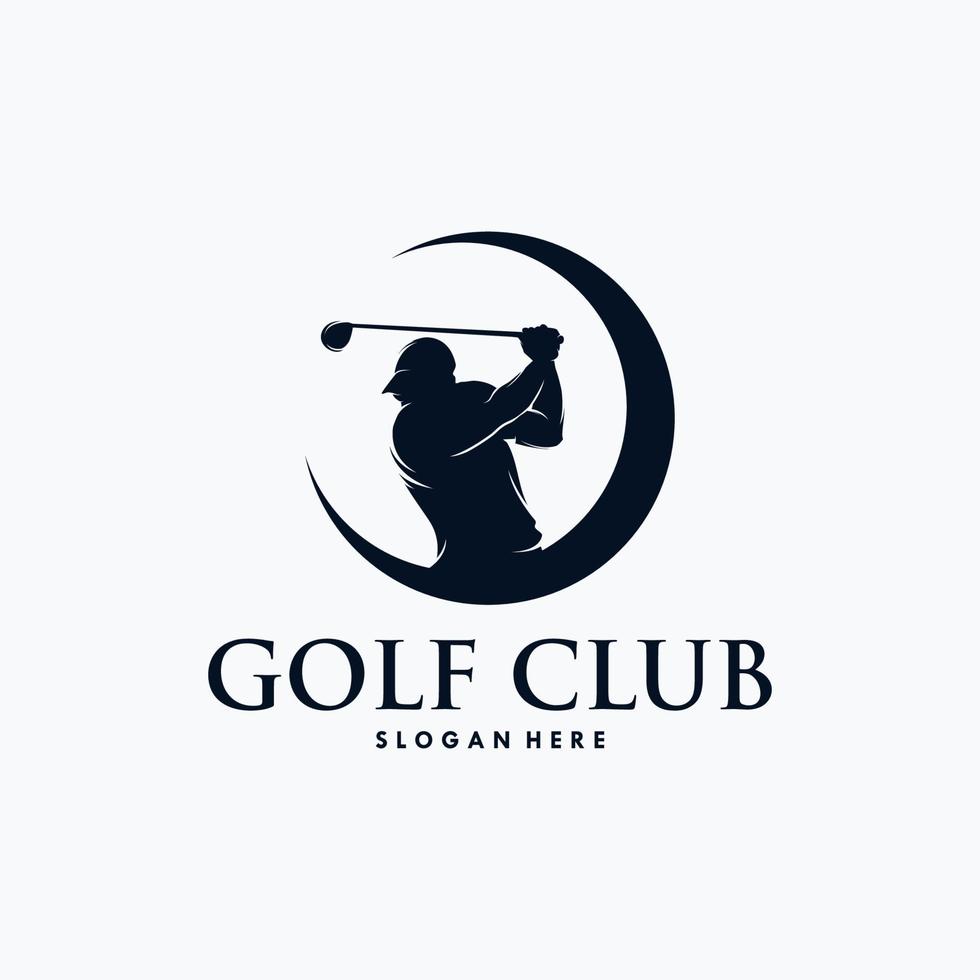 plantilla de diseño de logotipo de jugador de golf vector