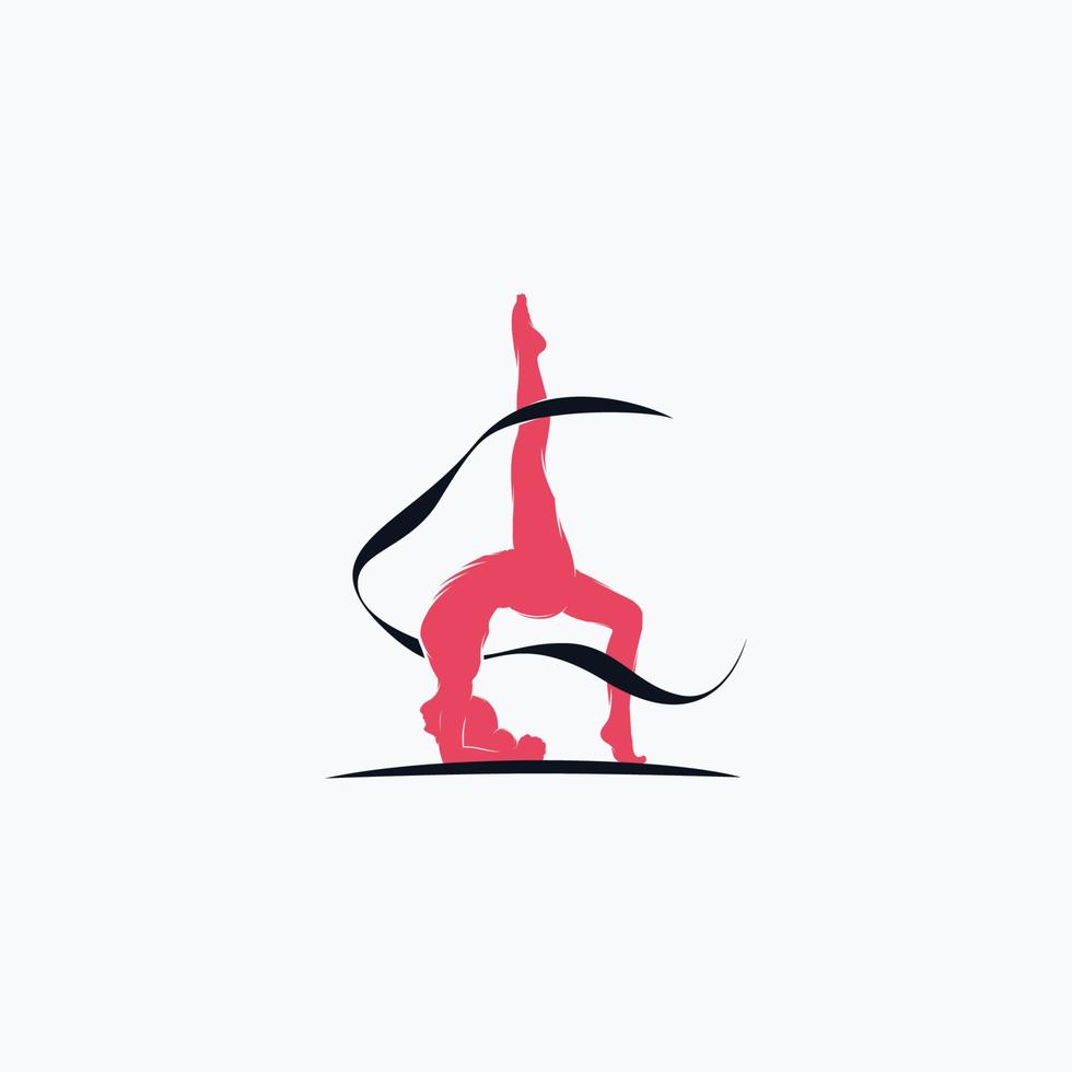 logotipo para un diseño de silueta de estudio de ballet o danza vector