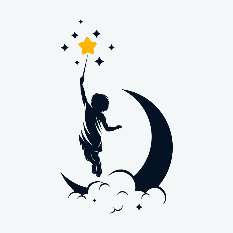 Reach Dreams logo with Moon symbol vector