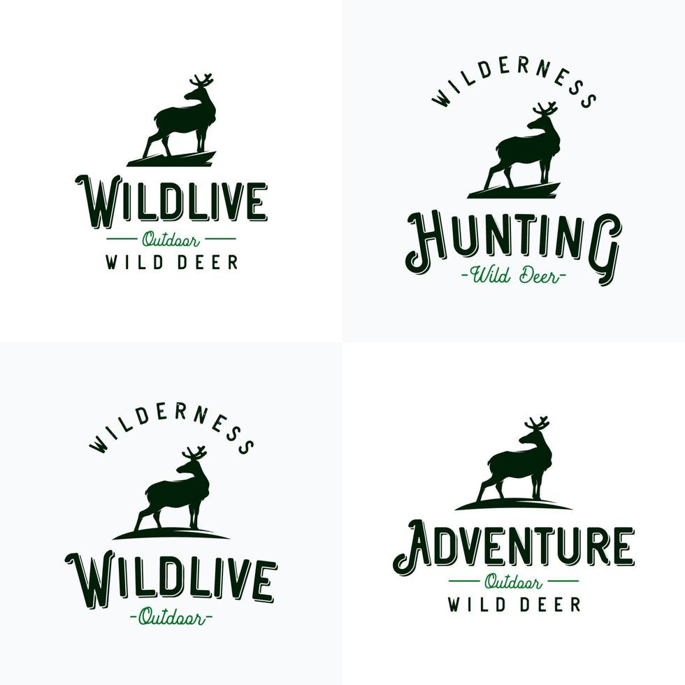 logotipo de venado salvaje de aventura de expedición vector