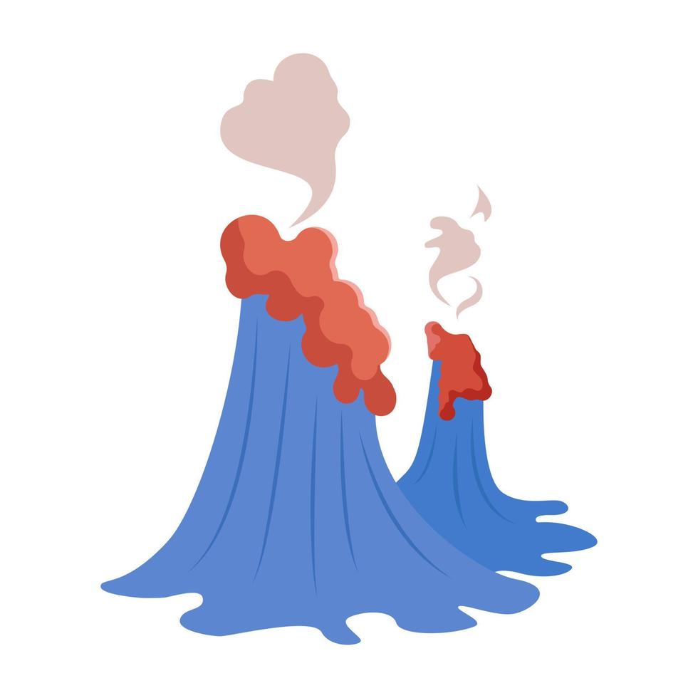 Cute cartoon volcano vector illustration