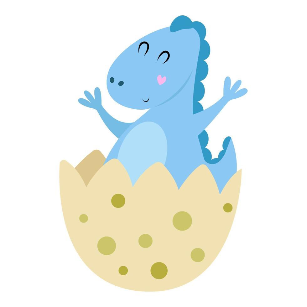 Cute cartoon dinosaur, vector illustration