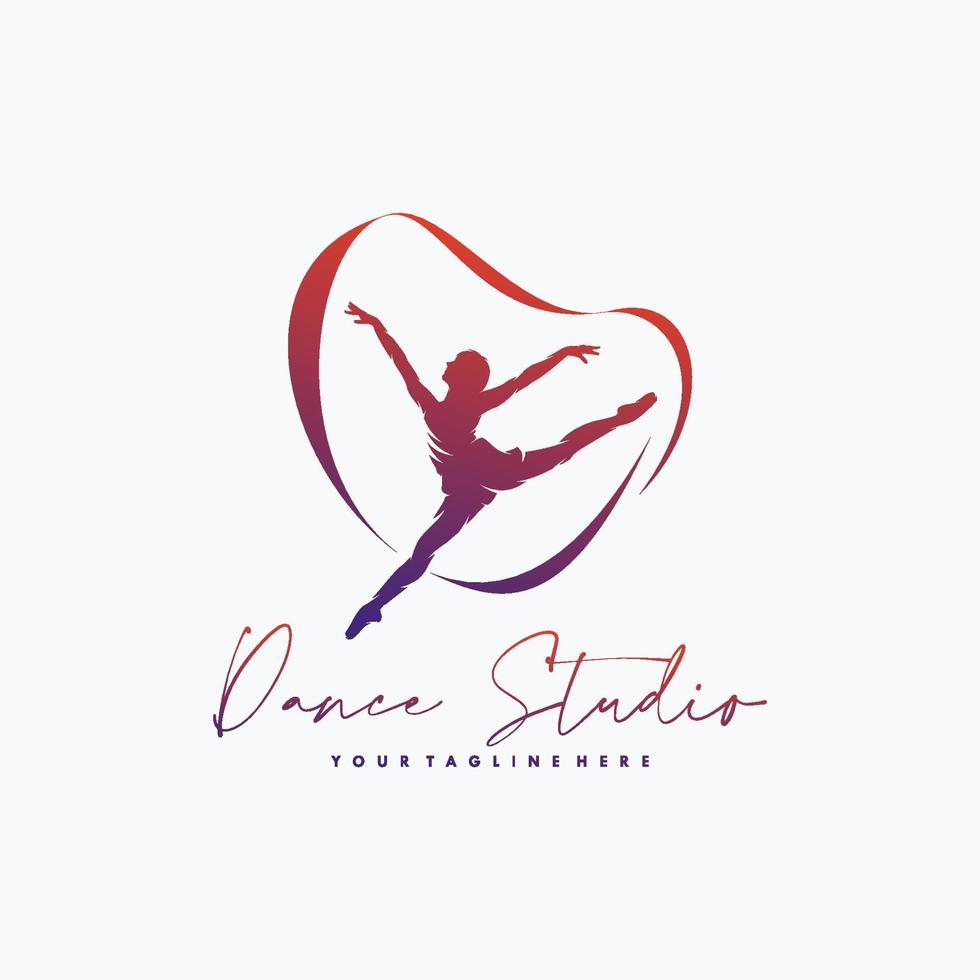 Fitness Gymnastic With Ribbon Logo Design vector