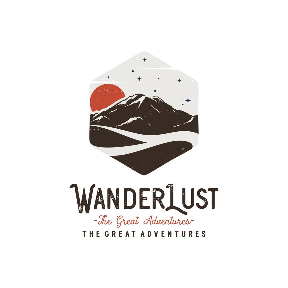 Vintage mountain logo design concept vector
