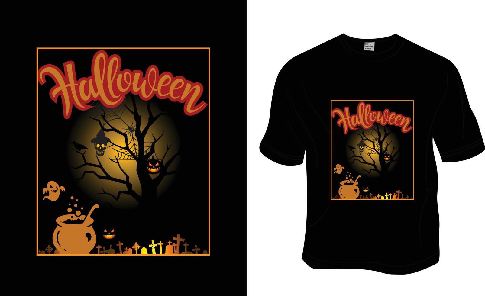 Halloween t-shirt design. Ready to print for apparel, poster, and illustration. Modern, simple, lettering t-shirt vector. vector