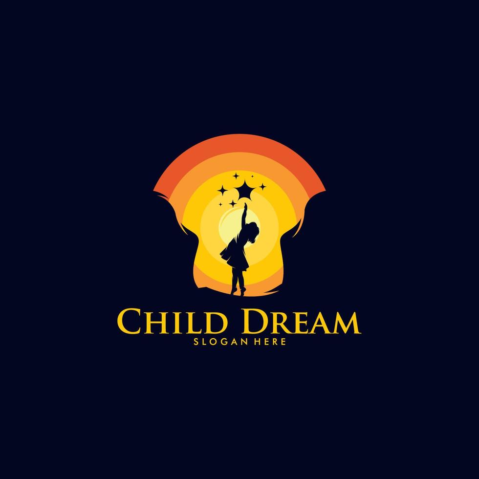 Colorful Child Dream Logo Design Template vector