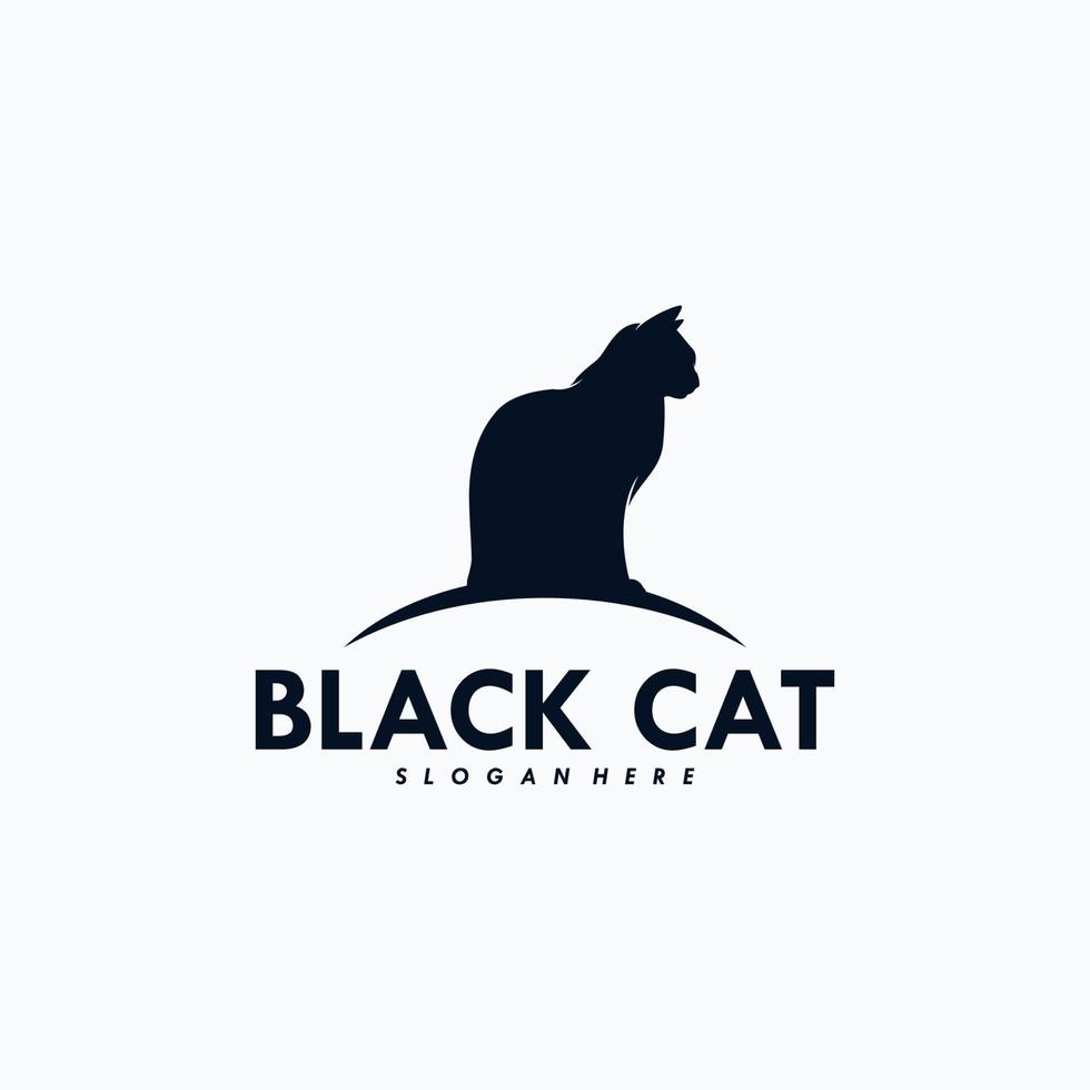 vector de diseño de logotipo de gato negro