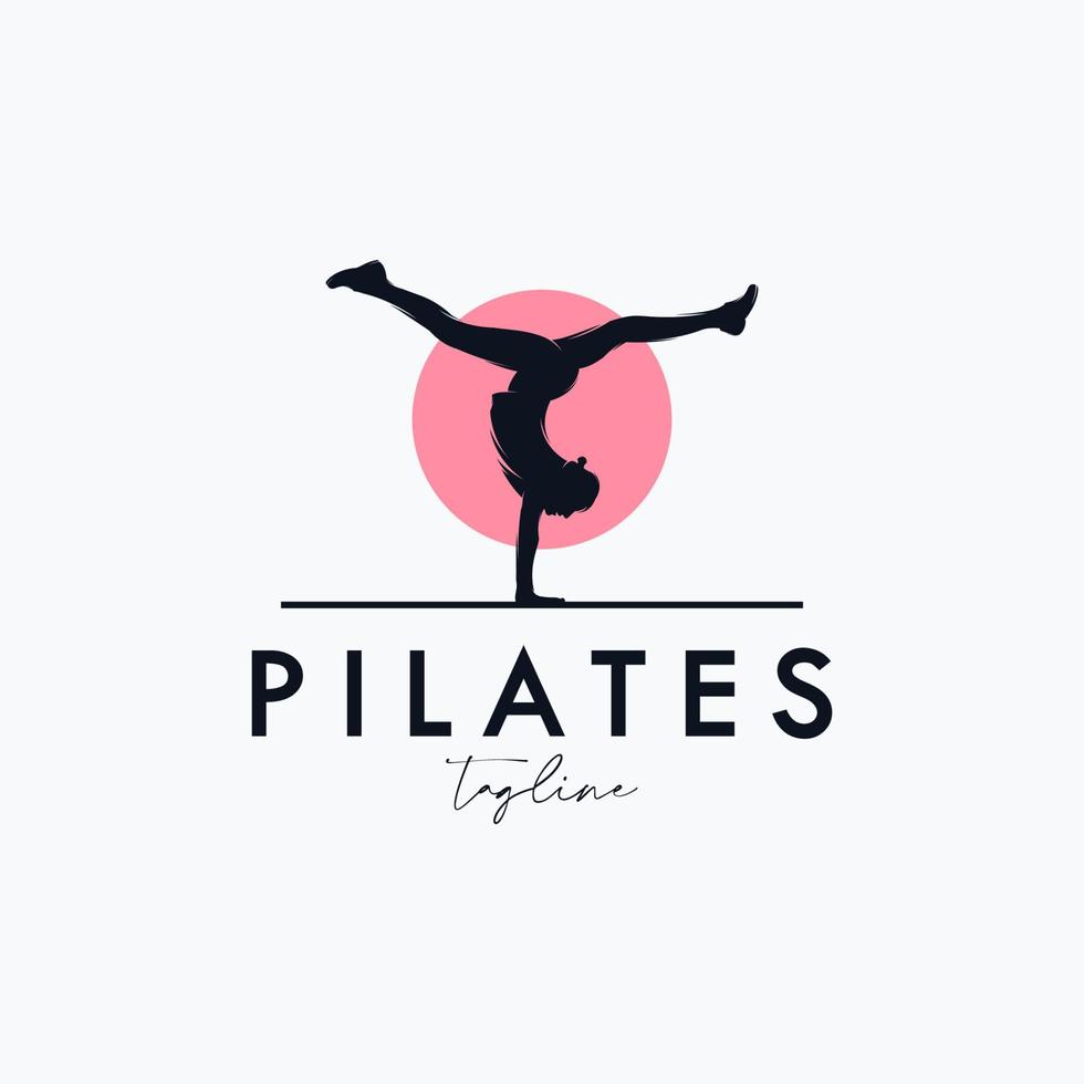 Trainer Pilates Woman Silhouette creative vector logo design