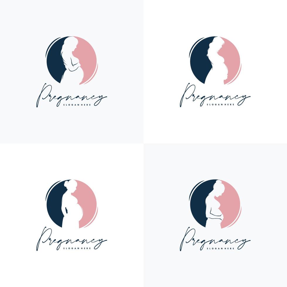 Set of Pregnancy Logo Design Vector Template