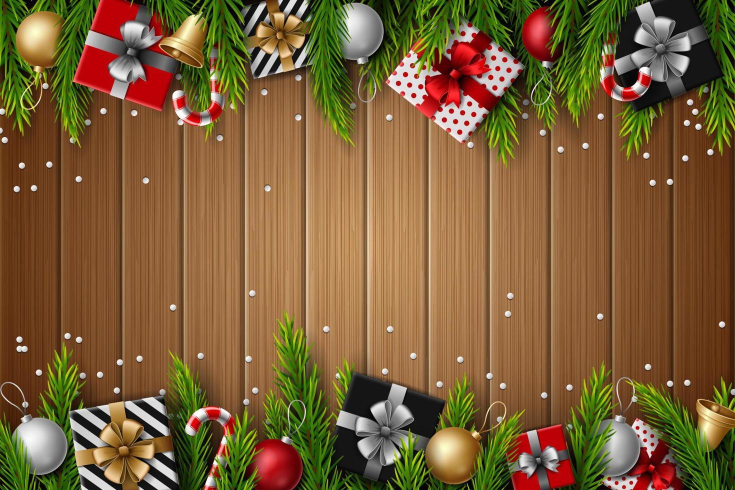 Christmas red background with christmas elements vector
