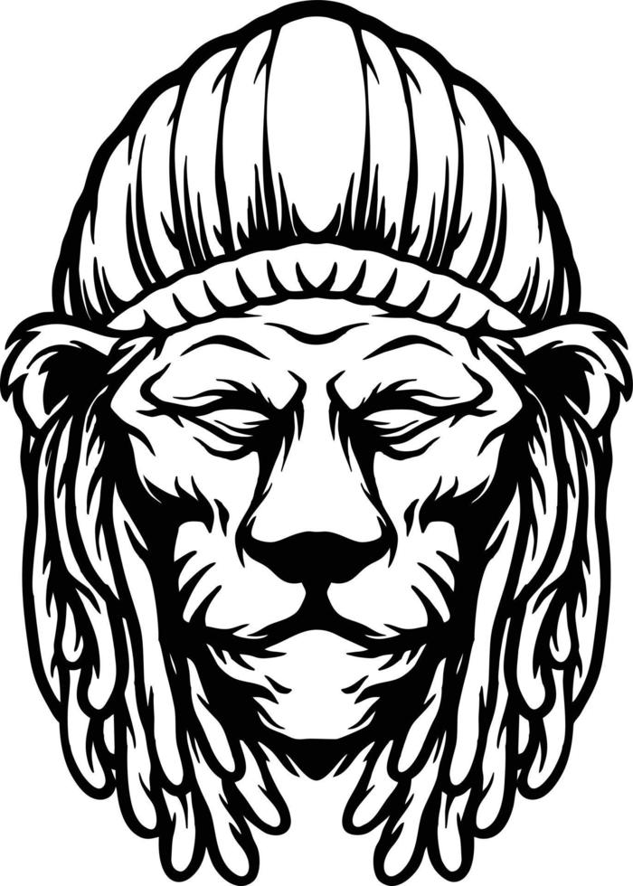 ilustraciones vectoriales de silueta de cabeza de león rastafari para su logotipo de trabajo, camiseta de mercadería de mascota, diseños de pegatinas y etiquetas, afiche, tarjetas de felicitación que anuncian empresas comerciales o marcas. vector