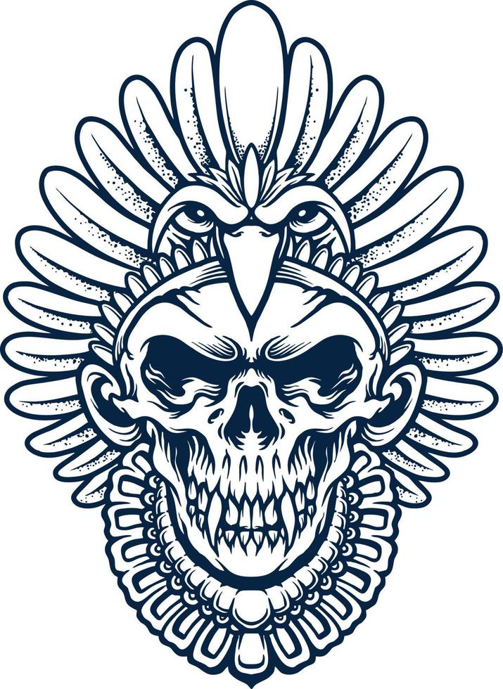 Indian Native American Skull Silhouette vector