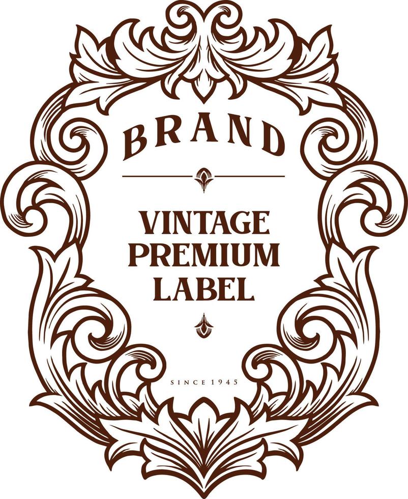 Calligraphy Badge Floral Ornate Silhouette vector