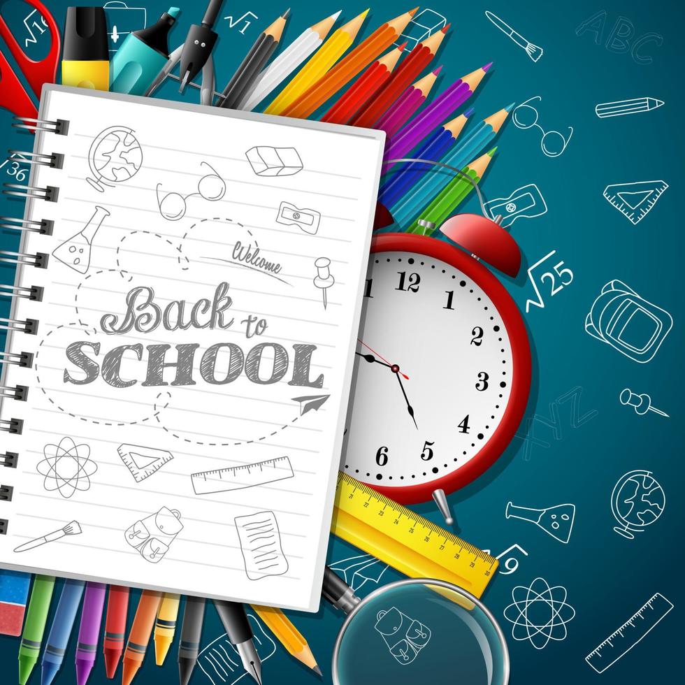 Back to school background vector