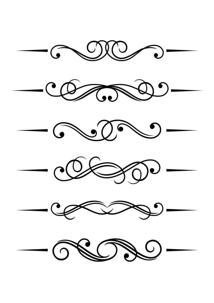 Swirl elements and dividers vector