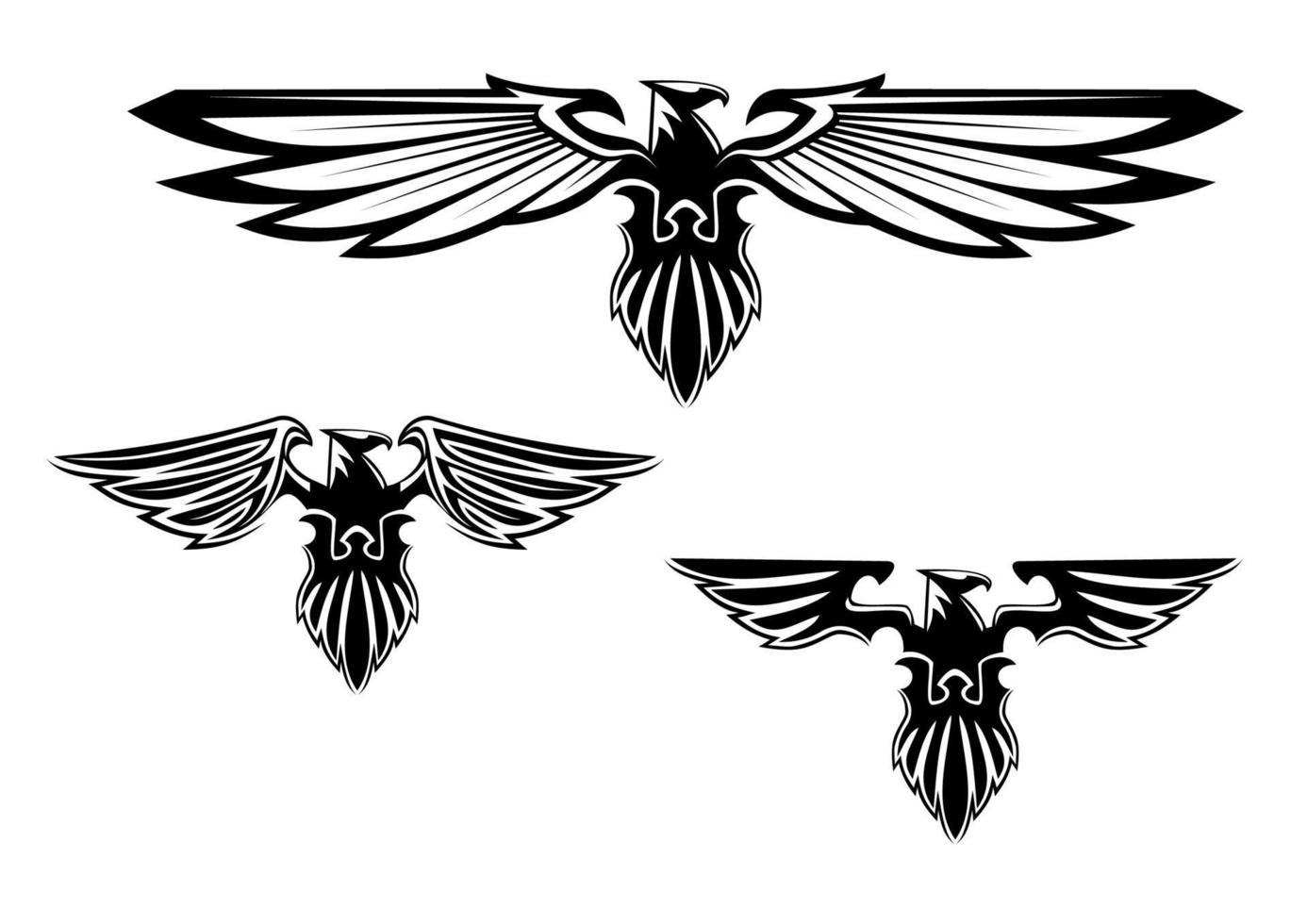Heraldry eagle symbols and tattoo vector