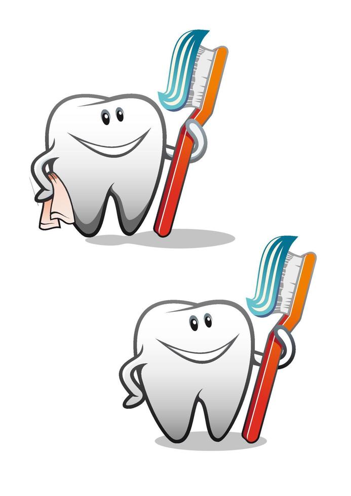 carácter de dientes limpios vector