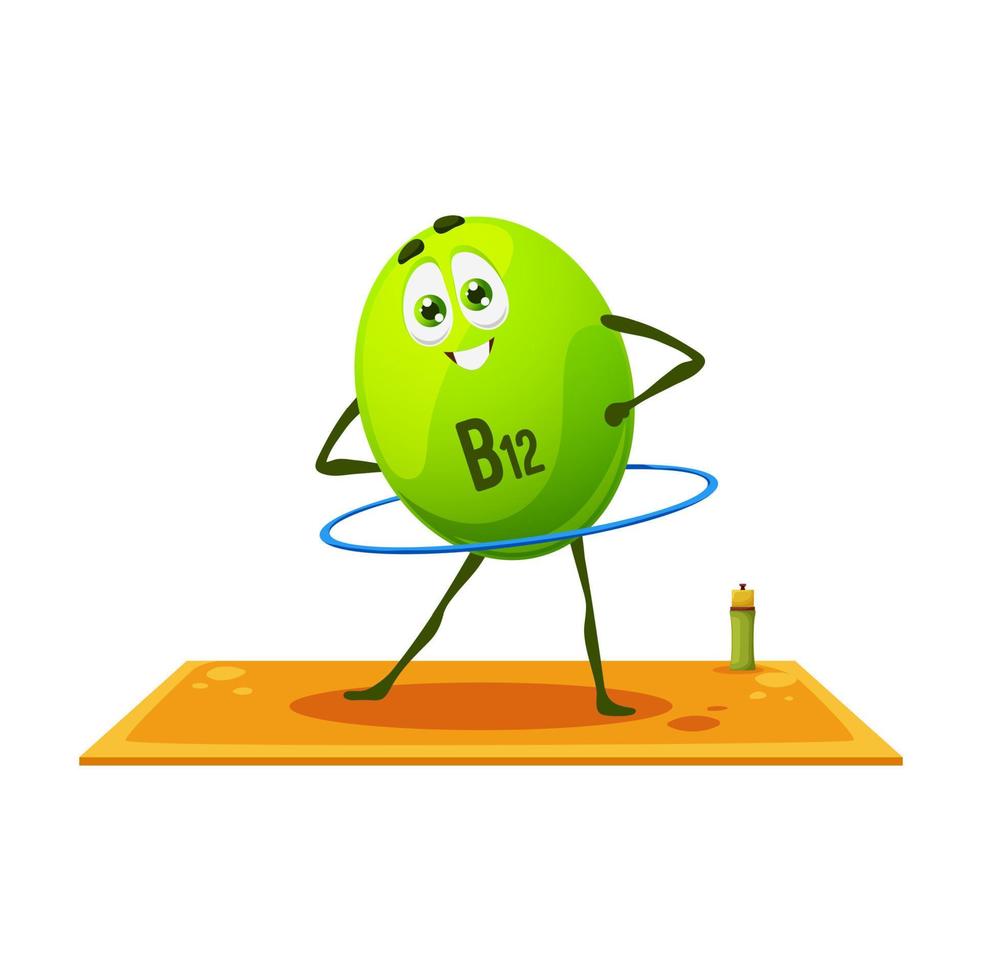 personaje de vitamina b12 de dibujos animados, personaje alegre vector
