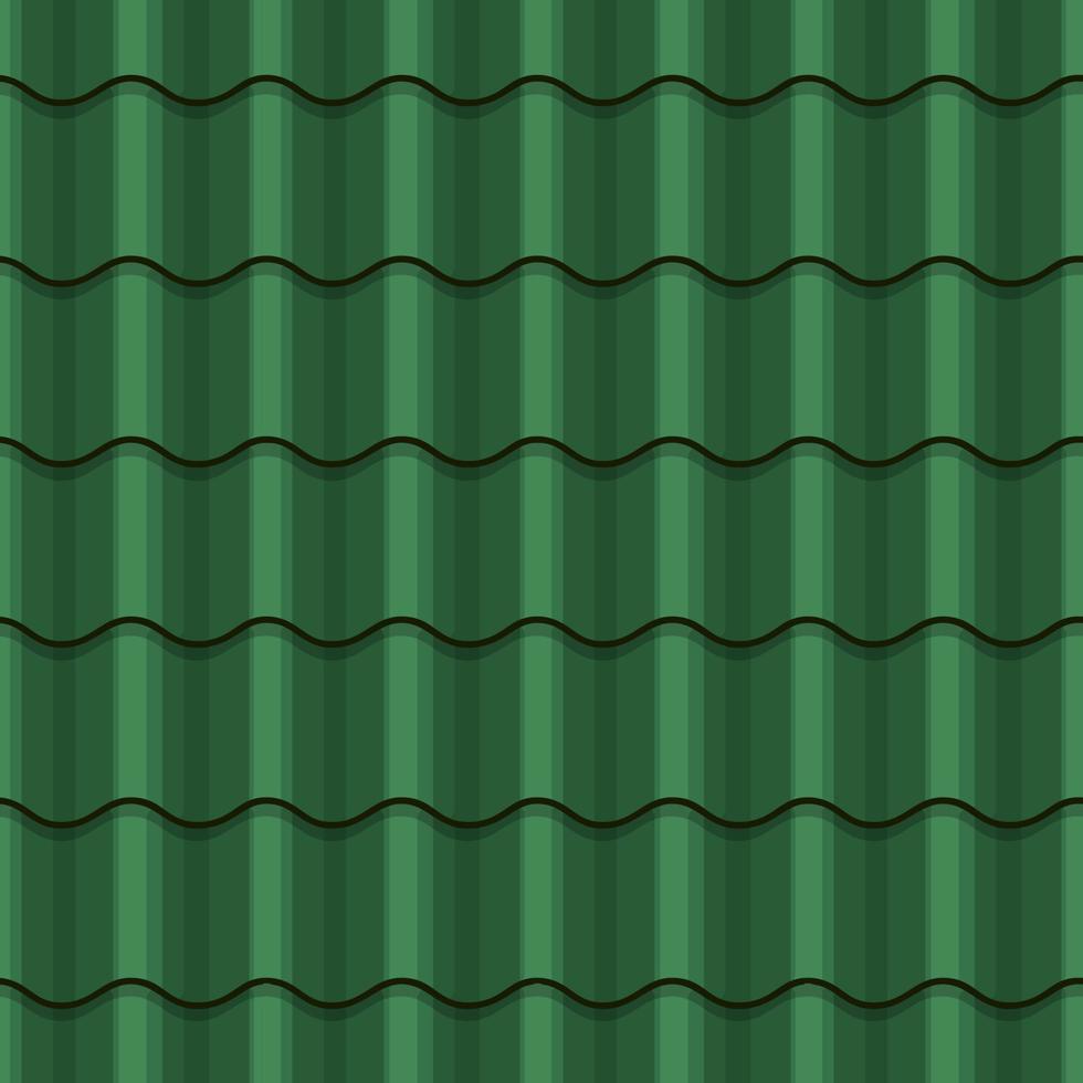 Green roof tile seamless pattern vector background