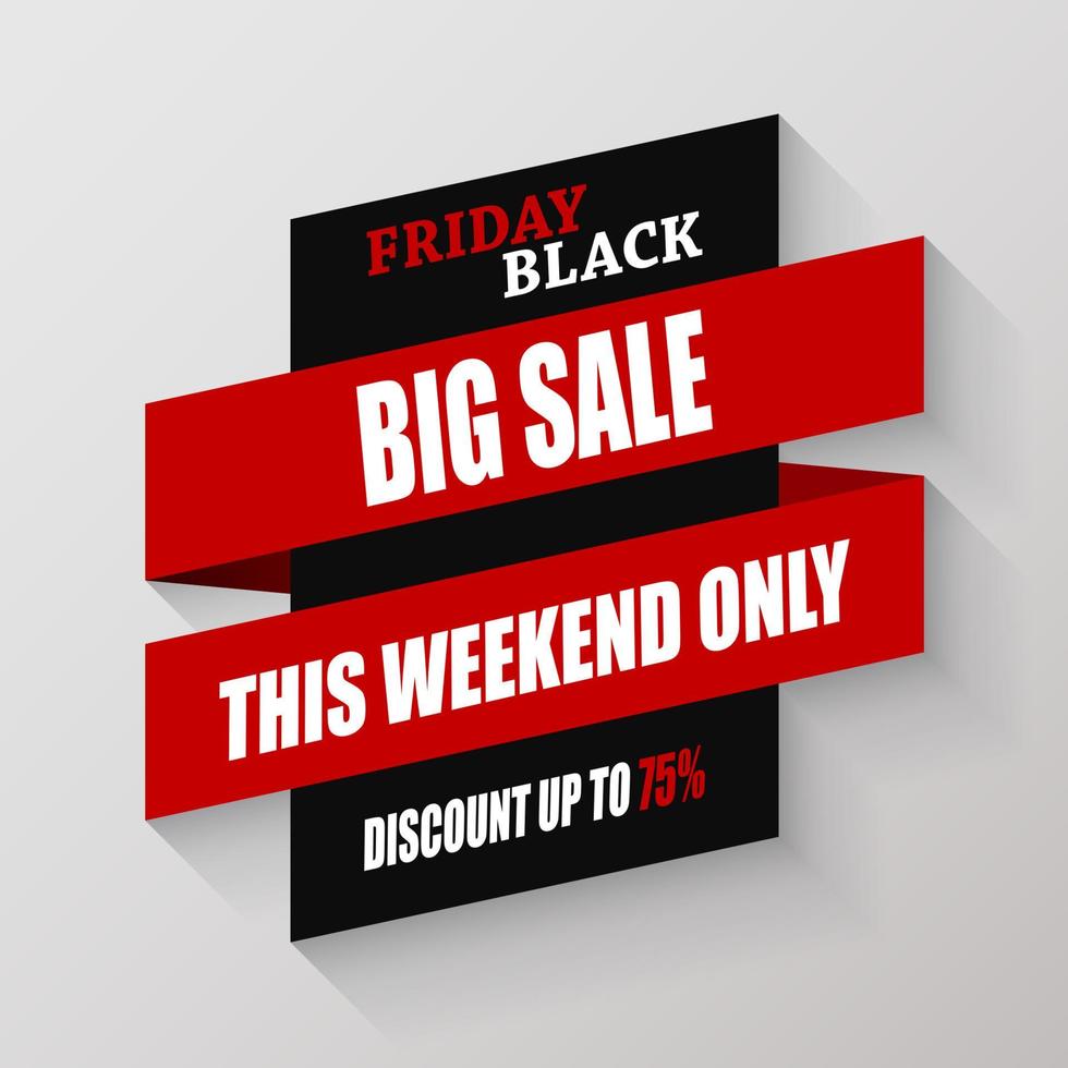 Vector illustration of Black Friday big sale banner, discount and big sale