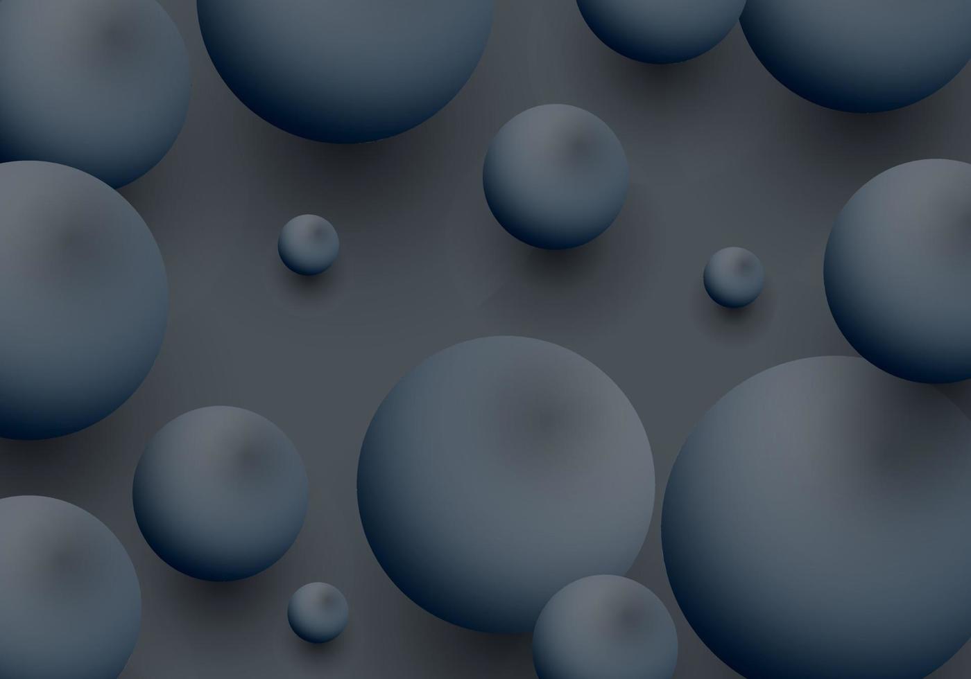 Abstract 3D Sphere Cluster Realistic Bubbles Shape Dark Grey Background with Copy Space for Text vector