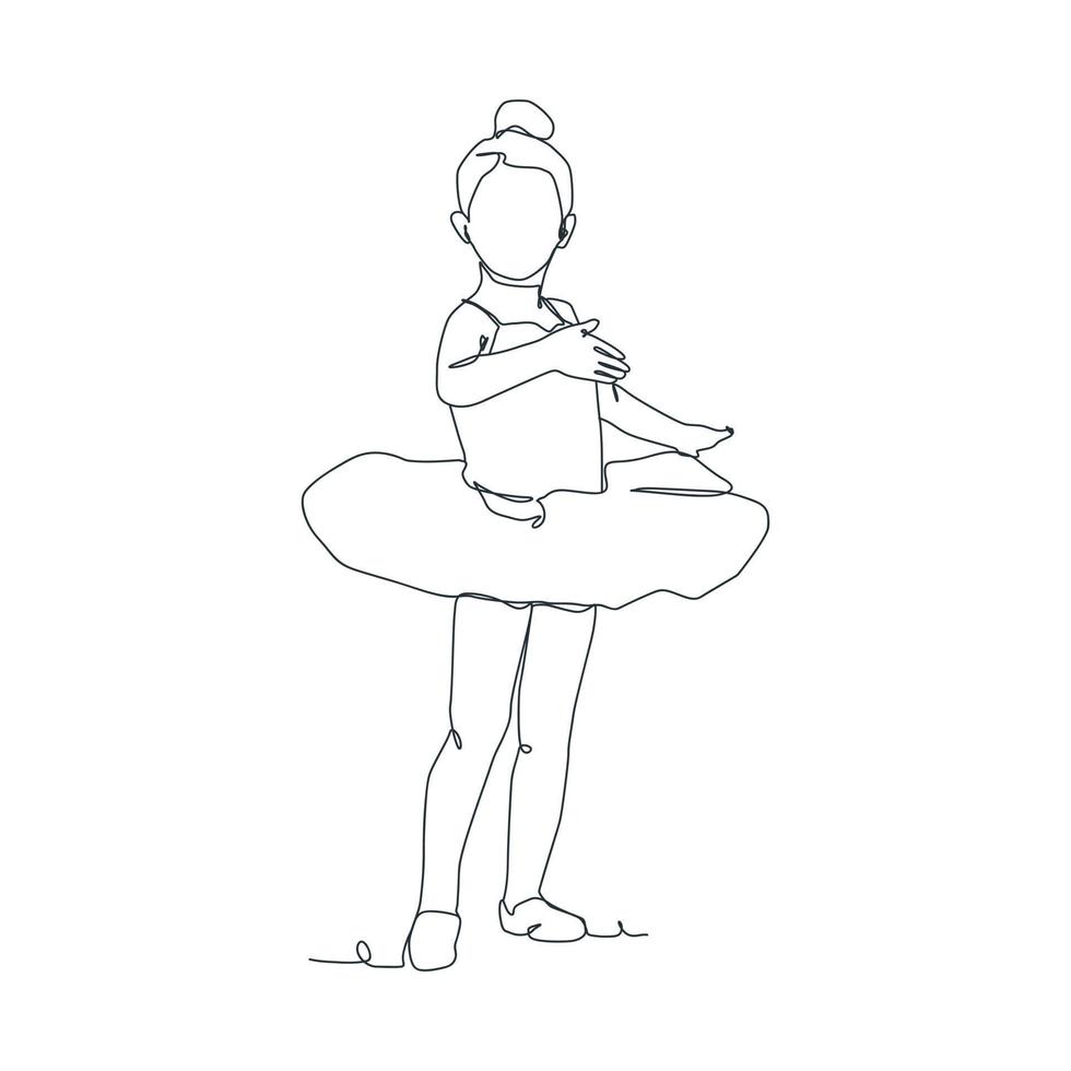 continuous line illustration of ballet dancer vector