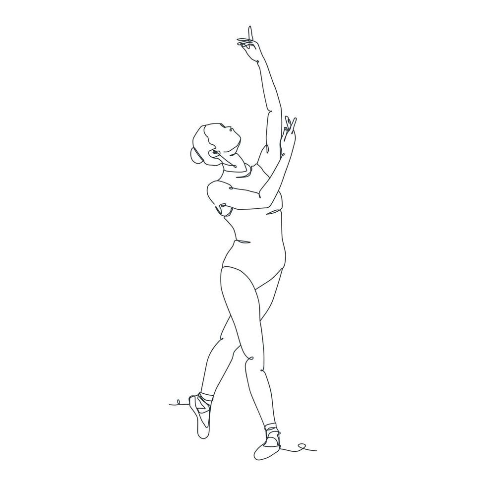 continuous line illustration of ballet dancer vector