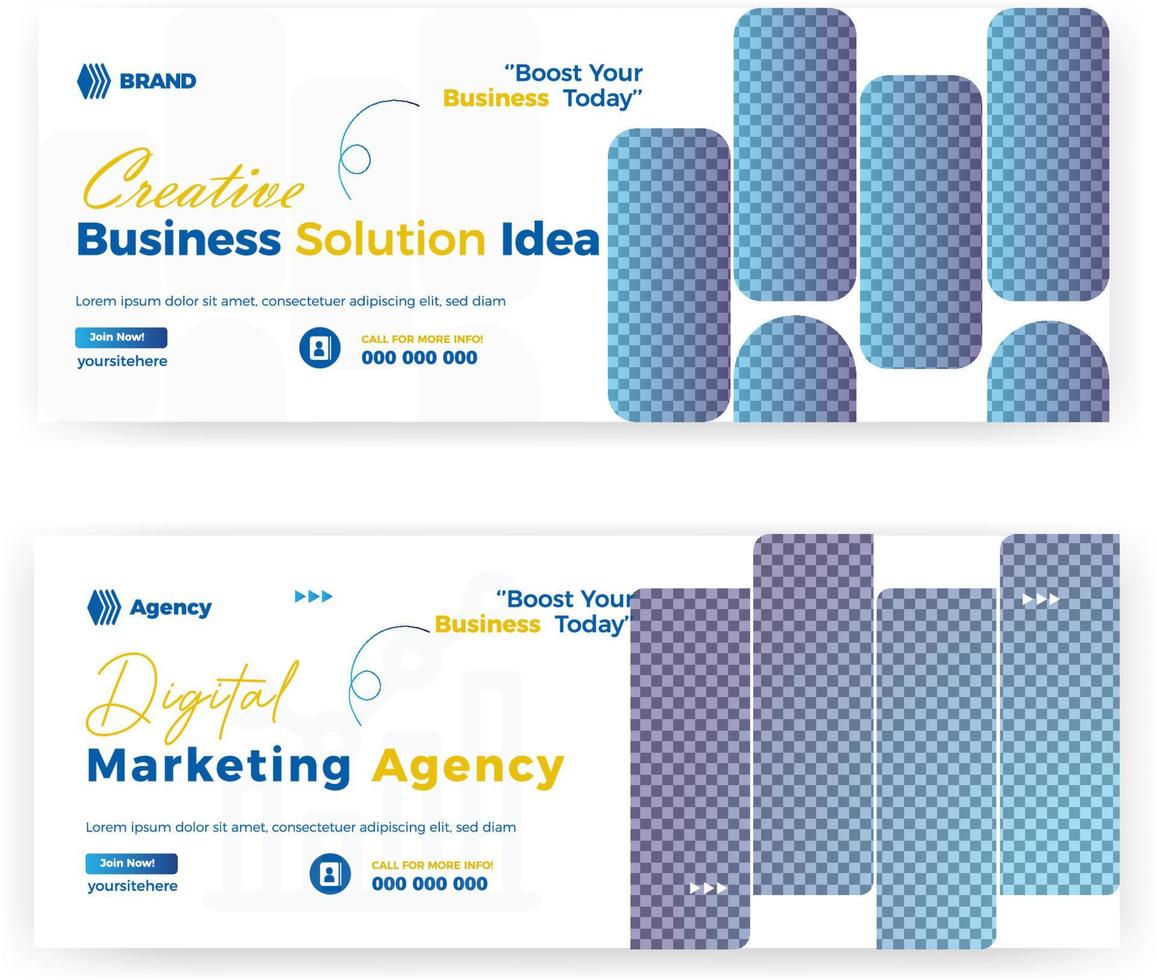 New marketing agency business social media post banner template design vector