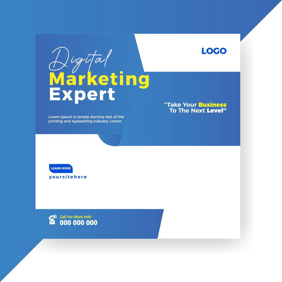 New Marketing agency business social media post template design vector