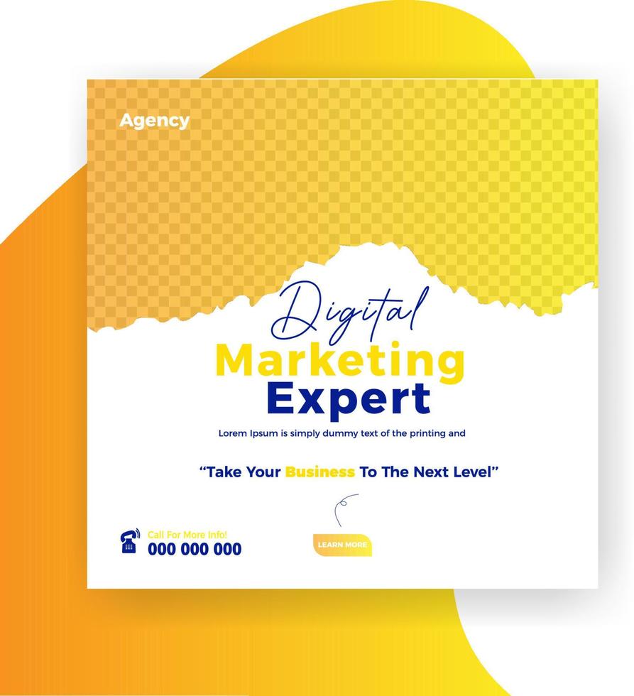 New marketing agency business social media post banner template design vector