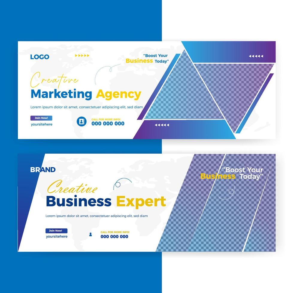New marketing agency business social media post banner template design vector