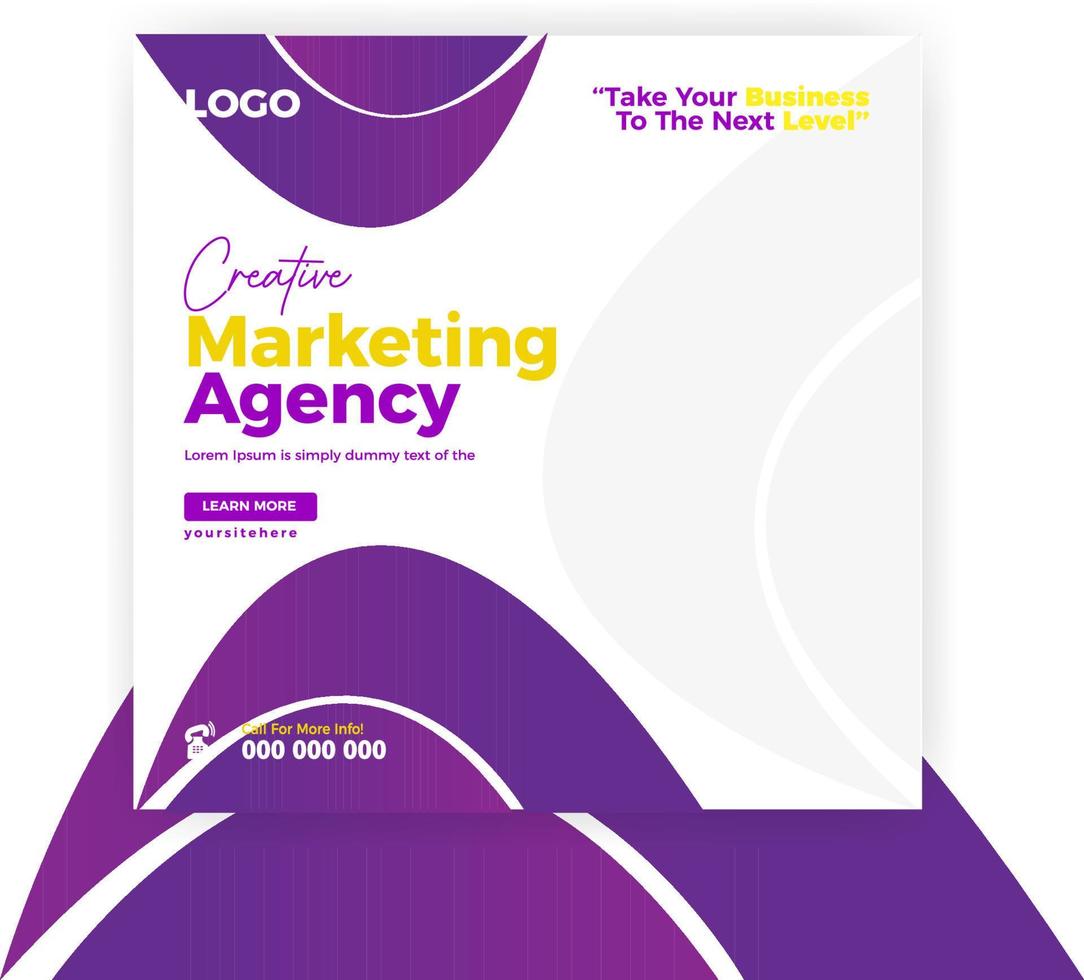 New Marketing agency business social media post template design vector