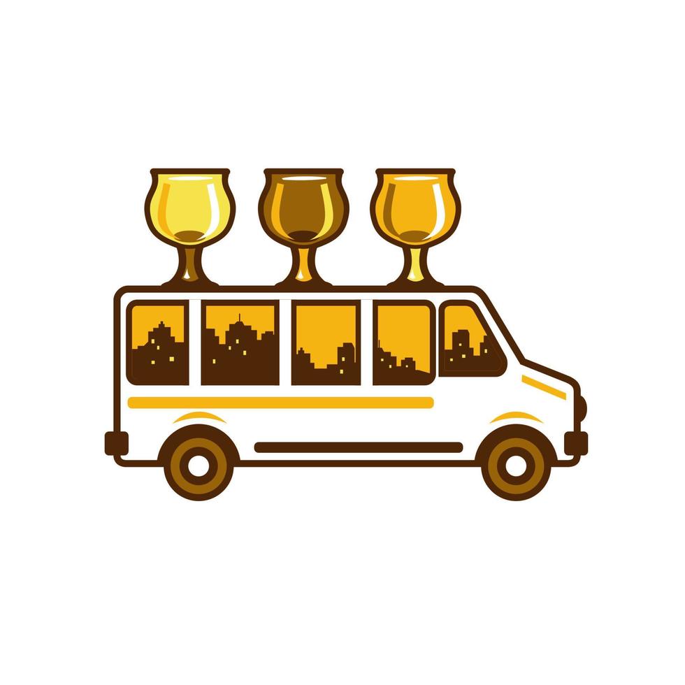 Beer Flight Glass Van Retro vector