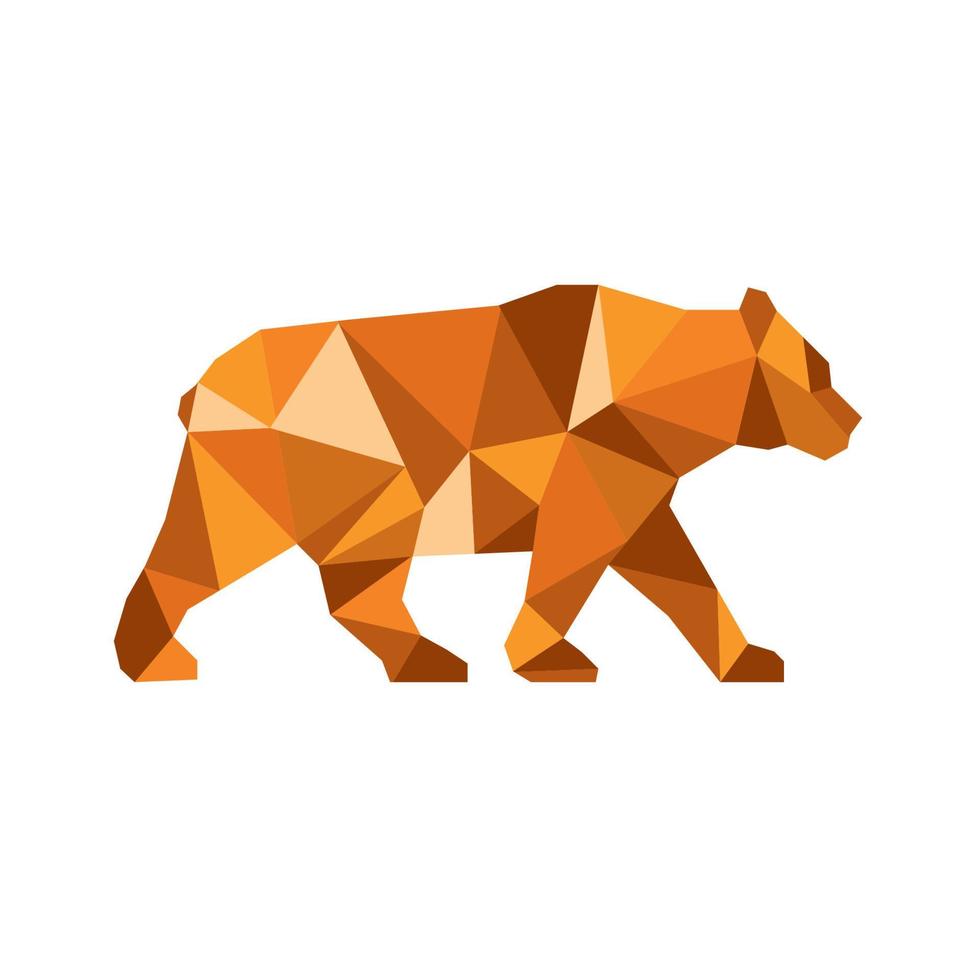 American Black Bear Side Low Polygon vector