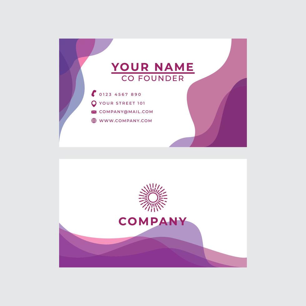 business card with colorful wave logo vector icon illustration design