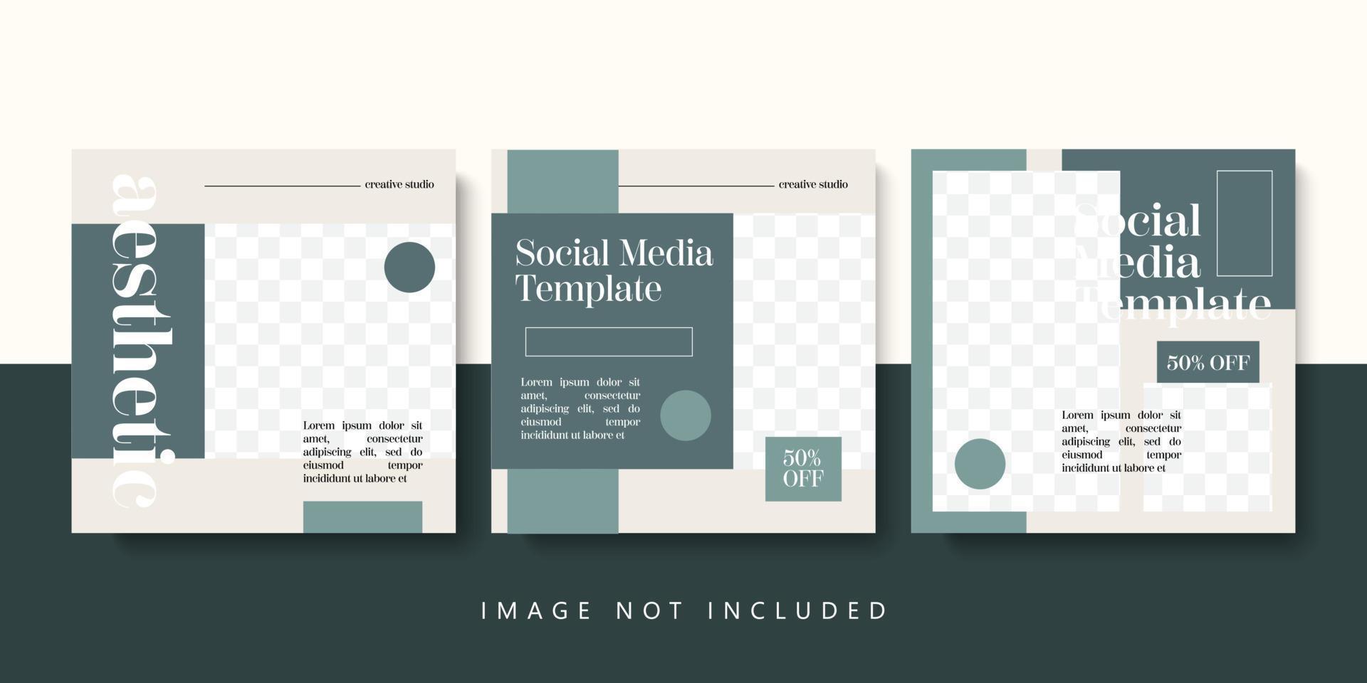 Social media template. Trendy editable social media post template. Social media square banner template for business promotion vector