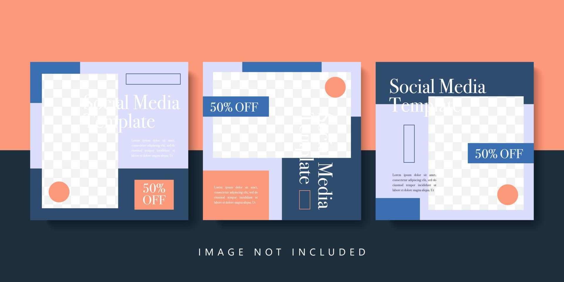 Trendy editable Instagram feed templates for fashion sale. Editable Post Template Social Media Banners for Digital Marketing. vector