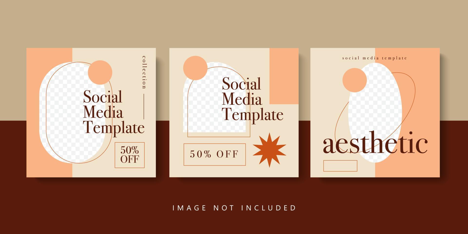 Social media template. Trendy editable social media post template. Social media square banner template for business promotion vector