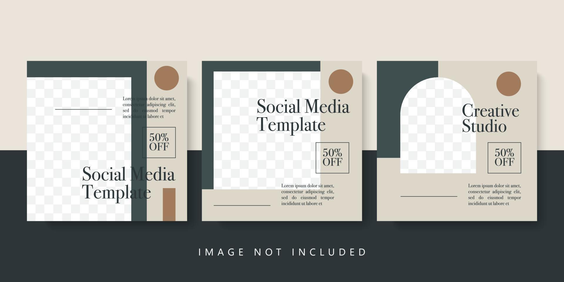 Social media template. Trendy editable social media post template. Social media square banner template for business promotion vector