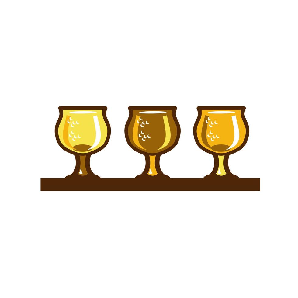 Beer Flight Glass Retro vector