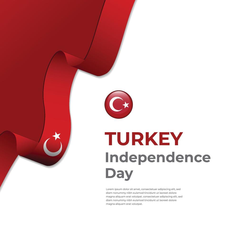 Turkey independence day banner template vector
