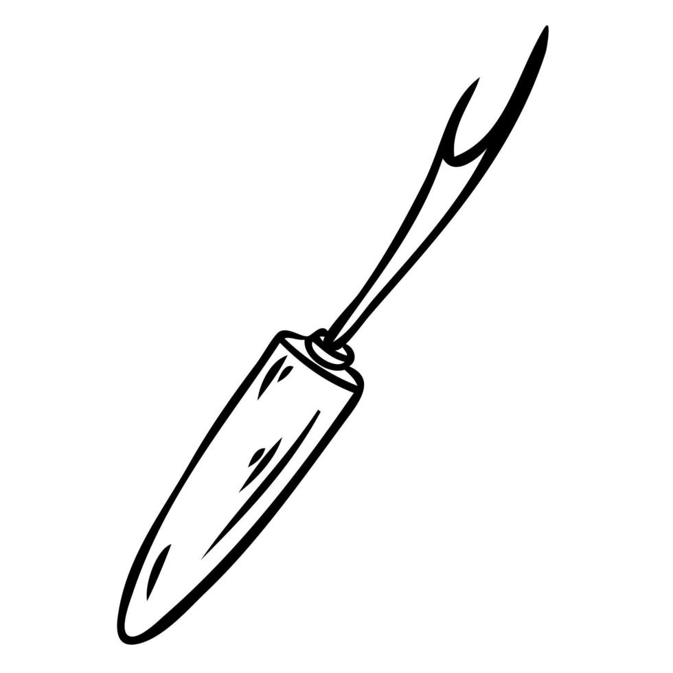 A sewing tool is a sharp fabric ripper. Vector illustration.