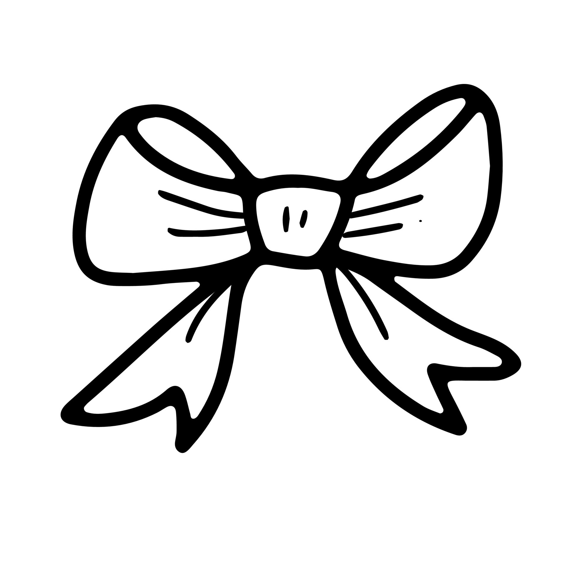 Ribbon bow with black outline doodle style. 11157228 Vector Art at Vecteezy