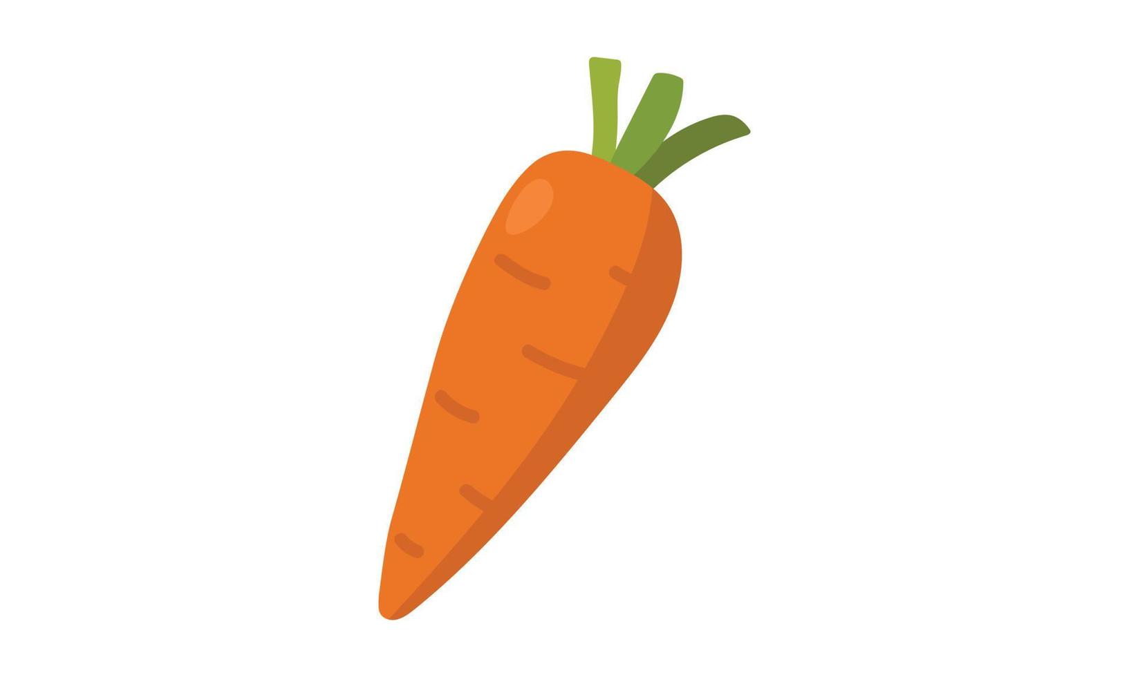 Simple carrot clipart vector illustration isolated on white background. Carrot flat cartoon style. Carrot sign icon. Organic food, vegetables and restaurant concept