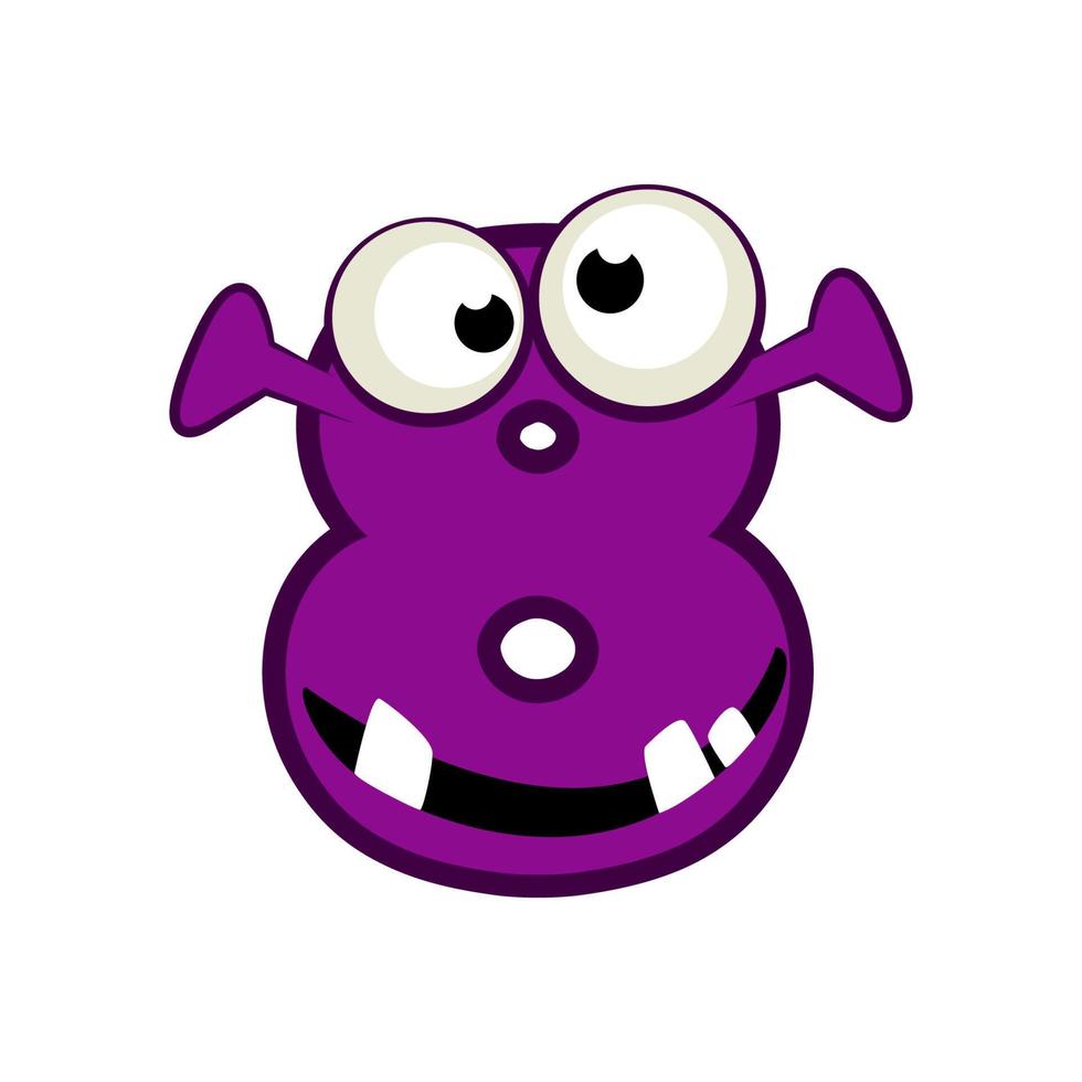 Cartoon Character Number eight Monster, numerical 8. vector