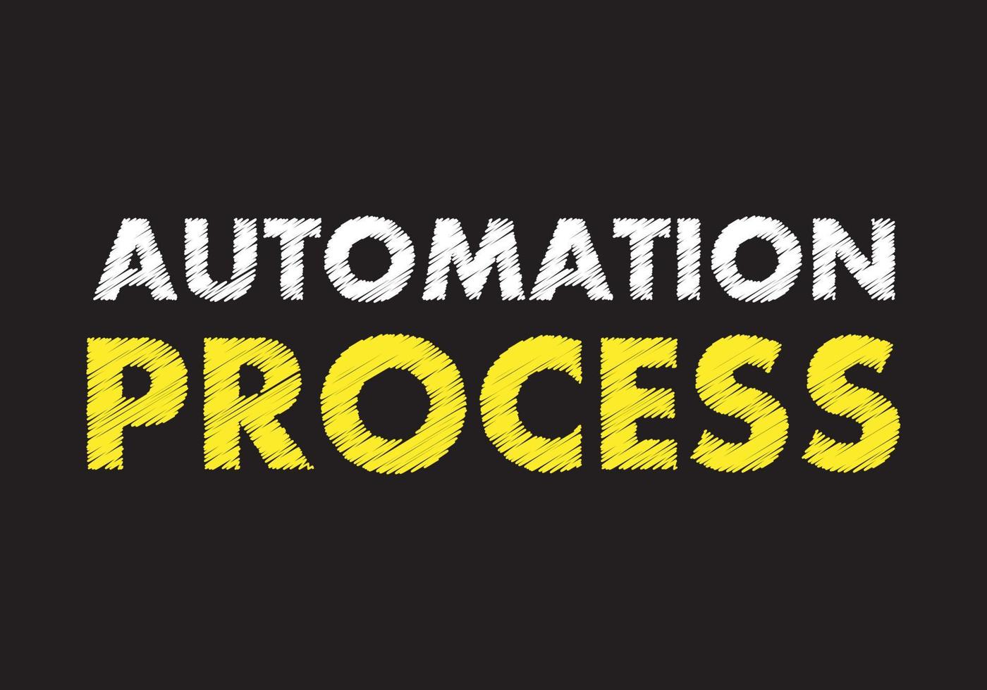 Automation process writing text on black chalkboard. vector illustration