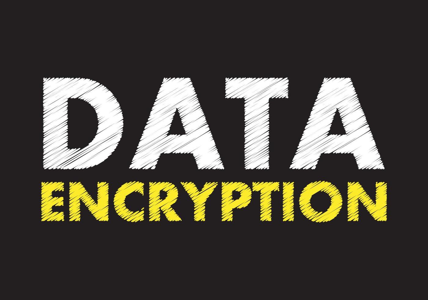 DATA ENCRYPTION writing text on black chalkboard. vector illustration